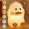 Starnearby Silikon Nachtlicht Kinder Dimmbar, Kawaii Nachtlicht Baby USB Wiederaufladbare, Baby Silikon LED Nachttischlampe Touch Timing Kinder Lampe für Kinderzimmer Deko (Ente)