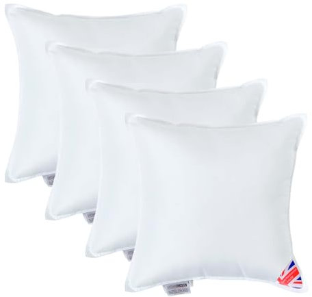 Homescapes Super-Mikrofaser Füllkissen 40x40 cm – 4er-Set Kissen wie Daunen, hypoallergene Kissenfüllung/Innenkissen für Dekokissen wie Sofakissen & Bettkissen oder kleine Kopfkissen