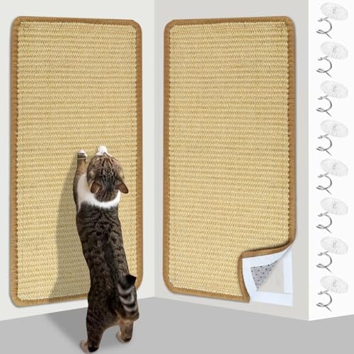 Domkan Rascador para Gatos Sofa, Alfombra Rascador para Gatos Antideslizante, Alfombra de Sisal para Gatos, 50x25cm, con 8 Púas