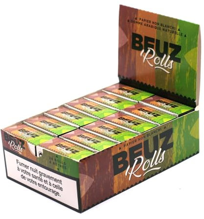 Boite de 24 rolls de feuilles à rouler BEUZ Brown - rouleaux de papier non blanchi