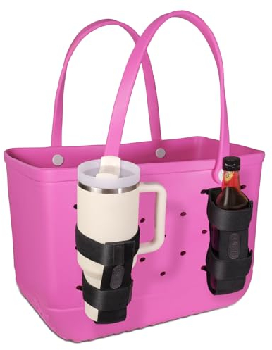 LSIYREI 2 Pack Bogg Bag Cup Holder for Stanley, Large Drink Holder Compatible with All Bogg Bag, Adjustable Cup Holder Accessories Fits for 16oz to 40oz Cups, Black