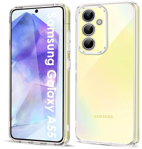 Filoto Ultra Clear TPU hülle für Samsung Galaxy A55 5G 6.6″(2024) | Ultra Clear, Ultra Dünn, Flexibles TPU, Militärischer Fallschutz, Erhöhter Kameraschutz, Präzise Aussparungen