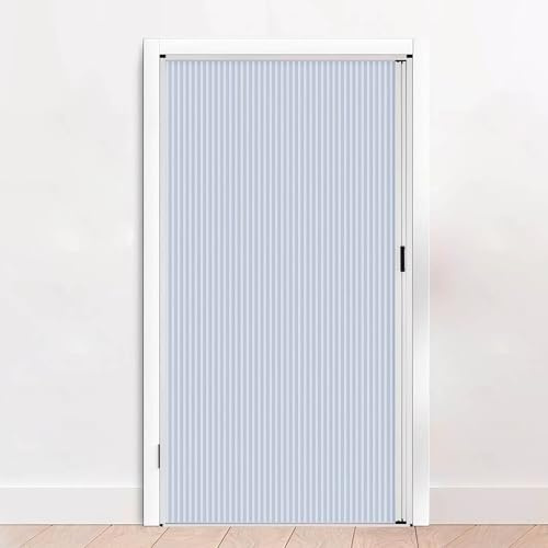Porte coulissante, Porte Pliante accordéon Rideau occultant plissé sans perçage pour porte - Rideau de placard invisible avec cadre en aluminium et tissu cellulaire pour placard ouvert - Panneau de sé