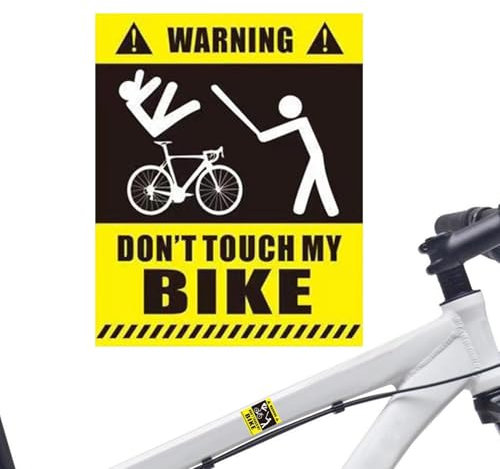 Lyricalist Dont Touch My Bike Sticker - Warning Bicyclee Sticker, Waterproof Bike Warning Decal, Warning Sign Don't Touch My Bike Sticker Waterproof Bumper Sticker Laptop Window