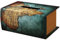 Glixoft Simulation Buch Taschentuchbox, Holz Taschentuchbox Buchförmige Weltkarte Servietten Aufbewahrungsbox, Serviettenbox, Leder Taschentuchetui