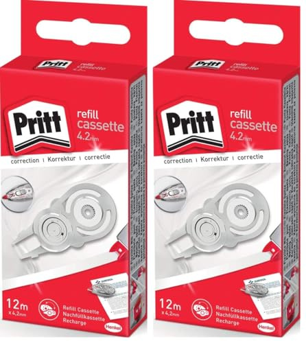Pritt Correttore Refill Flex Roller, Ricarica per correttore a nastro, 4.2mm x 12m (Confezione da 2)