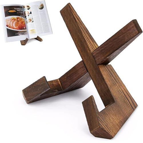 Aphromirel Kochbuchhalter Buchständer aus Holz Buchhalter leseständer Vintage bücherständer für Küche für Platzieren von Rezepten Büchern Bilderrahmen Dekoration Geschenke für Papa Mama
