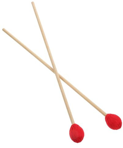 DRESSOOS Marimba Schlägel Mit Holzgriff Filzummantelter Kopf Für Percussion Instrumente Saitenverstärkt Für Xylophon Und Marimba Rot Professionell Für Musiker Und Einsteiger