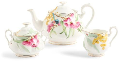Royal Albert Miranda Kerr Australiana Tee-Set, feines Knochenporzellan, Goldband