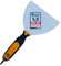 BACHSAM® Edelstahl Fugenspachtel, Schraubgriff-Spachtel, Breitspachtel mit Softgriff und Kreuz-Bit, Trockenbau-Spachtel, halbmond. (Halbmond)