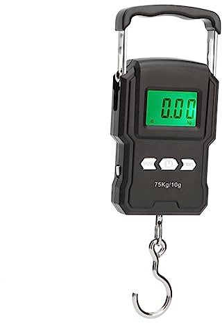 VALICLUD Tragbare elektronische Waage hängende Waage digitale Fischwaage Kistenwaage tragbares Gepäck Express-Gepäckwaage weight scale gewichtswaage Handwaage LCD-Display- Black