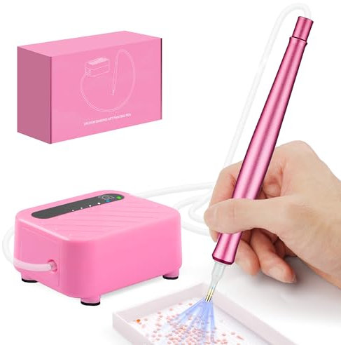 Yiminu.DS Elektrisch Diamond Painting Stift, Diamant Painting Vakuumstift, Diamond-Painting Zubehör Set, Wiederaufladbares kabelloses Vakuum-Diamantkunstwerkzeug