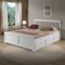 Mission Wooden Storage Bed King - 6 Drawers, Shaker Design, Solid Wood Frame with Headboard - Space-Saving Bed (Easy Assembly, Flat-Pack) (Satin White)