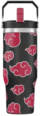 Naruto Akatsuki Cloud Anime Becher mit Deckel, 850 ml, Edelstahl