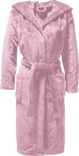 REDBEST Kinder-Bademantel Perris mit Kapuze Mauve Größe 98/104 - pures Kuschelvergnügen, samtweiche Qualität, schnell trocknend, mit Taschen, Gürtelschlaufen und Bindegürtel