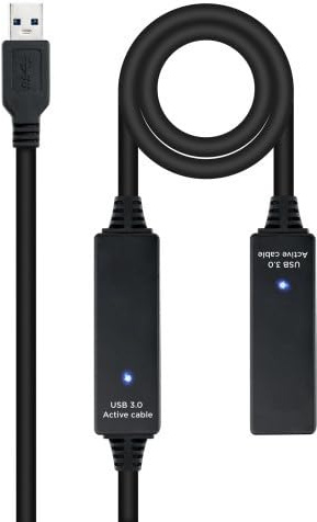 Cable usb 3.0 - prolongador de 15 m con amplificador, tipo A/M-A/H, ofrece alta velocidad de transferencia y durabilidad.
