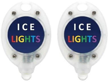 Generisch LED Schlittschuh Lichter – Bunte Eislauf-Beleuchtung für Hobby & Freizeit, einfache Befestigung, 2 Stück, Weiß
