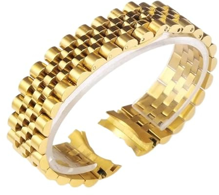 VFEBTSD Uhrenzubehörband aus massivem Edelstahl, kompatibel mit Rolex DATEJUST DAY-DATE OYSTERPERTUAL DATE 904L Armband 17 mm 20 21(Gold 5,21mm)