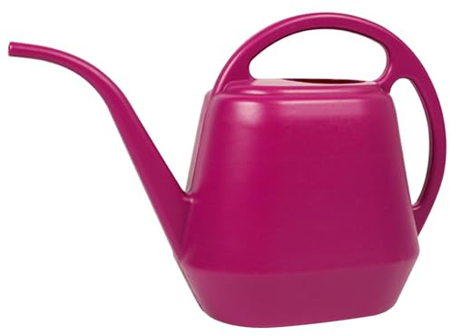 Regadera 4L Caño Largo Bote De Agua Doble Mango Boca Ancha Riego De Plantas Antideslizante A Prueba De Humedad Exterior Interior, Rosa Roja, Exterior