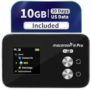 FREEBOT Hotspot WiFi portatile da viaggio - SE Pro 4G Mobile Hotspot con 10 GB di dati USA 30 giorni, 8 dispositivi collegati, router WiFi tascabile con 3000 mAh, copertura oltre 120 paesi, nessuna