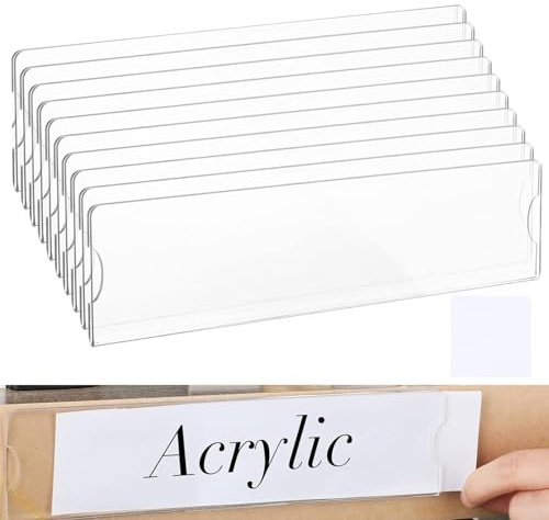 Wall Name Plate Holder, 10 Piece Transparent Door Sign, 3.15x0.79 Inches Workplace Name Frames with Double Sided Tape, Acrylic Label Display Holders, Office Door Sign, Easy Mount Plate for Daily Use