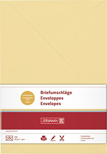 Brunnen 105125414 Briefumschlag Universalpapier, C5, 10 Stück, honig