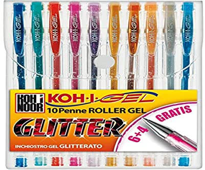 Koh-I-Noor nagp10s Hood Blue, Green, Grey, Orange, Pink, Red 10pc (S) Gel Pen