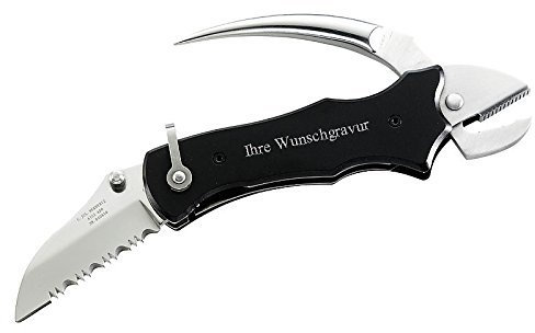Herbertz Seglermesser, mit Zange und Marlspieker, Nylonetui, mit persönlicher Wunschgravur