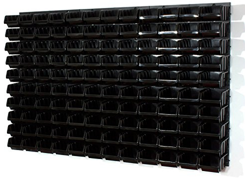 126 teiliges Wandregal Lagerregal Stapelboxen Wandplatten Schwarz POP Serie Gr. 2 Lager