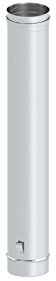 Schornstein - Längenelement 1000 mm mit Ablassschlaufe, 115mm Durchmesser, 0,6mm Wandstärke, Edelstahl