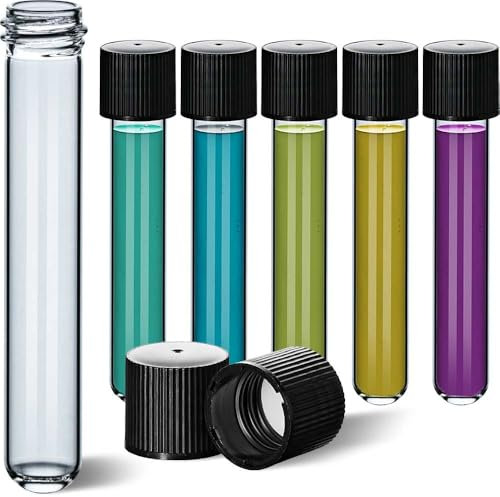 Tuuters 25x Glas Reagenzgläser mit Schraubverschluss (100 x Ø 16, schwarz)