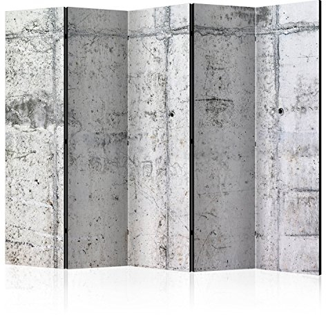 RAUMTEILER/PARAVENT B&D XXL Raumteiler Beton Loft Foto Paravent 225x172 cm beidseitig auf Vlies-Leinwand Bedruckt Trennwand Spanische Wand Sichtschutz Raumtrenner Home Office grau f-A-0332-z-c