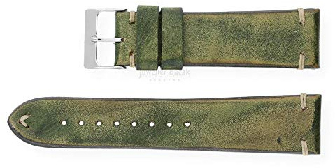 Herzog Uhrenarmband Rindleder 198820-22 Vintage-Passion moosgrün 22mm