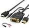 FOINNEX VGA auf HDMI Kabel mit Audio, 1080P VGA zu HDMI Adapter für Computer, Laptop, PC, Monitor, Beamer, HDTV, 1.8M