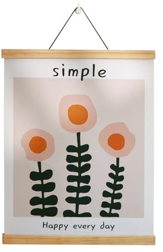 Delaman Cadre Photo En Bois MagnéTique, MagnéTique Bois, Cintre Moderne Pour Affiches Peinture Tableau Dessin Diy DéCoration Mural EléGante (40Cm)