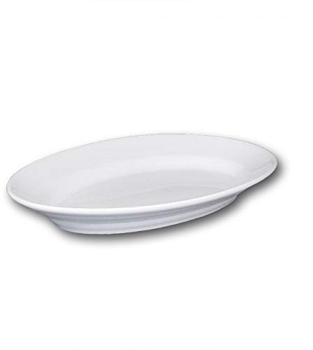 Tivoli - Piatto ovale in porcellana bianca, L 35 cm