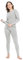 LAPASA Damen Innenfleece Thermounterwäsche Set, Thermooberteil & Thermohose Leggings Funktionsunterwäsche Sets, L44 Hellgrau, 300 Extra warm, L