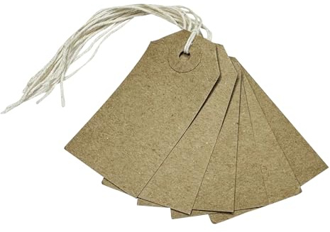 Box of 1000 Brown Buff Strung Tags 54mm x 30mm
