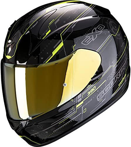 Scorpion Herren NC Motorrad Helm, Schwarz/Gelb, L