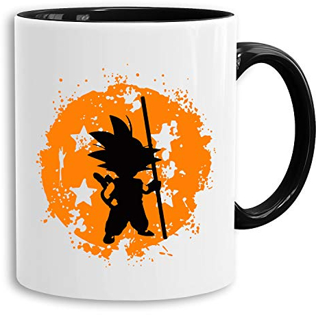 Sonbruch - Tasse Kaffeetasse Son Ruffy Luffy Naruto Saitama One Dragon Master Goku Ball Vegeta Roshi Piece Db, Farbe:Weiß