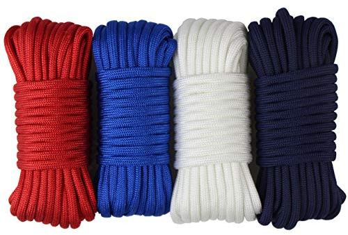 aufodara 4 Stück 19ft/6 Meters Paracord Schnüre 4mm Nylon Seil 7 Kern-Strängen - 4 Farben, Gesamtlänge 76ft (SX-SJS4-D4-D-6M-4)