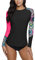 BesserBay Surf-Sash Guards für Damen UV Shirt Bademode Rash Guard Langarm Tankini UPF 50+ Schwarz Gr.- 36 EU/Small