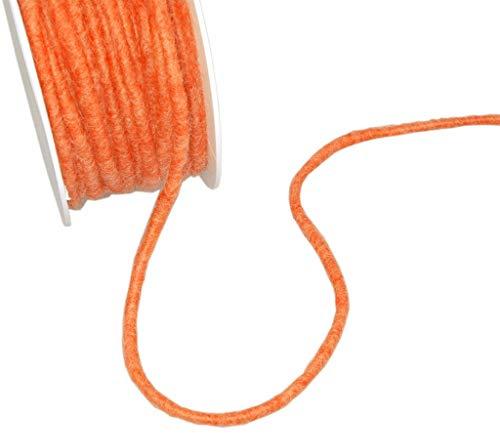 Wollkordel mit Sisalkern - Dekokordel - Bastelkordel - Geschenkkordel - Orange - ca. 5 mm Breite - 25 m Länge - 1106-5-25-850