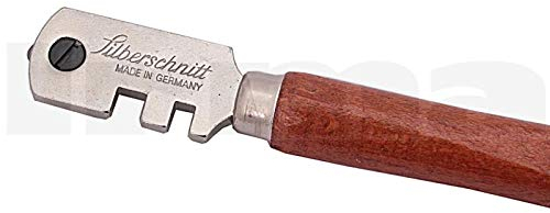 BSD SILBERSCHNIT Professionell Glasschneider - Handglasschneider, Glasschneider mit Holzgriff und 6 Rädchen