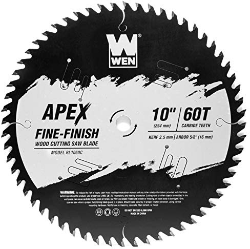 WEN BL1060C Apex - Hoja de sierra para carpintería de acabado fino con punta de carburo de 10 pulgadas