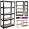 BRIEFNESS 5 Tier Racking Shelf Heavy Duty Garage Shelving Storage Shelves Unit for Workshop/Shed/Office/Garage, 150x70x30cm Black, 5 Year Warranty