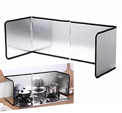 CSPone Protector Salpicaduras Cocina Protector Antisalpicaduras Cocina Pantalla Antiadherente de Tres Lados de Grasa de Cocina Funda Protectora de Cocina Plegable