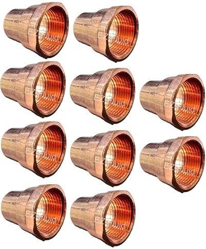 EZ-FLUID Klempnerarbeiten (10 Stück) 2,5 cm C X FIP LF Kupfer-Buchsenadapter Druck-Kupferarmaturen, Schweißlötanschluss für Wohn- und Gewerberohre.