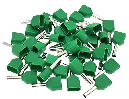Twin Aderendhülsen Grün 2x 6 mm² isoliert Crimp Verbinder Kabelstecker (100 Stück)