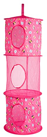 United Labels Paw Patrol - Kinder Hängeaufbewahrung Kinderzimmer Aufbewahrungsnetz 3 Fächer Pink 27,5 x 75 cm